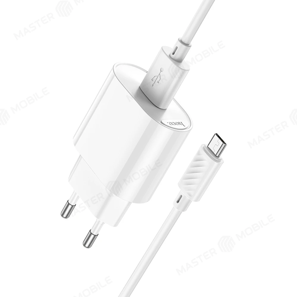 Сетевое зарядное устройство Hoco C109A USB 20W + кабель USB - MicroUSB (белый) фото №5