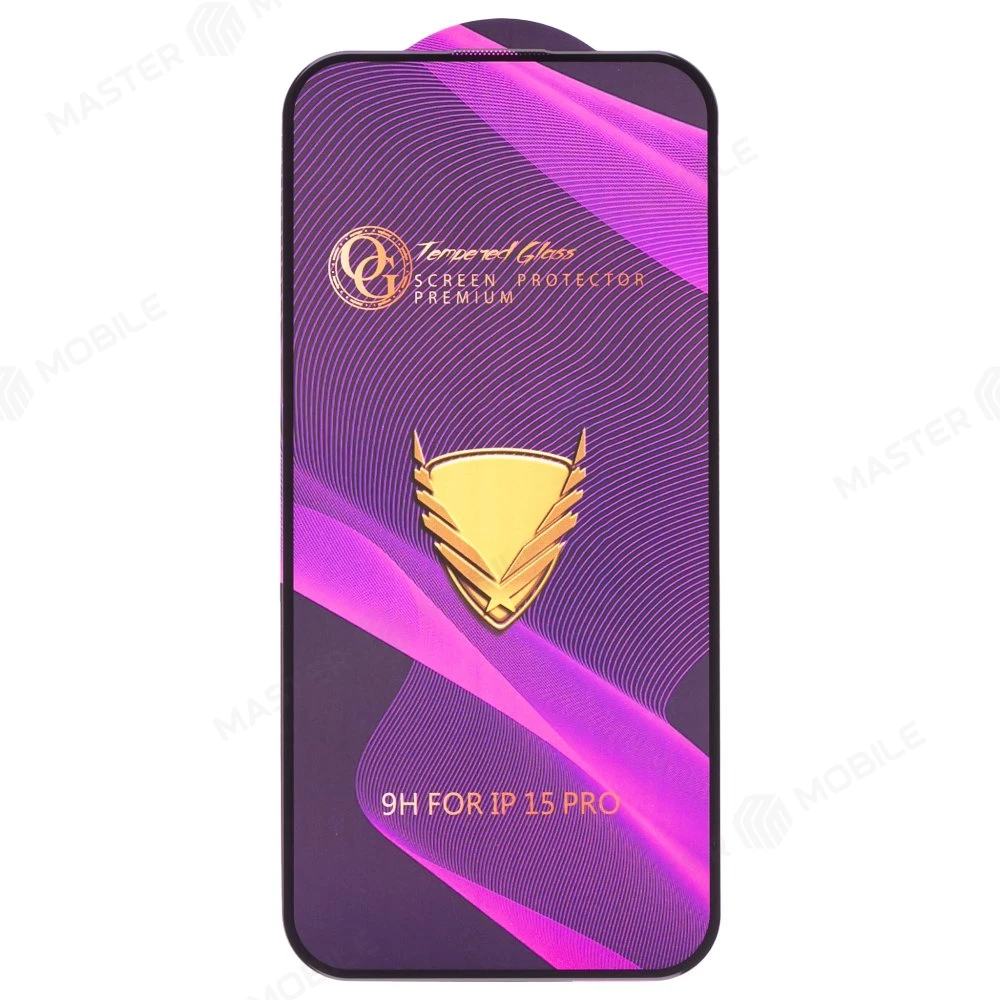 Защитное стекло OG Glass (3 в 1) для Apple iPhone 15 Pro (черный) фото №1