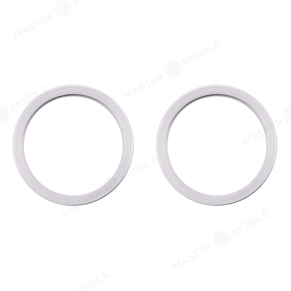 Рамка стекла задней камеры для Apple iPhone 11 (комплект 2 шт.) (серебристый)  