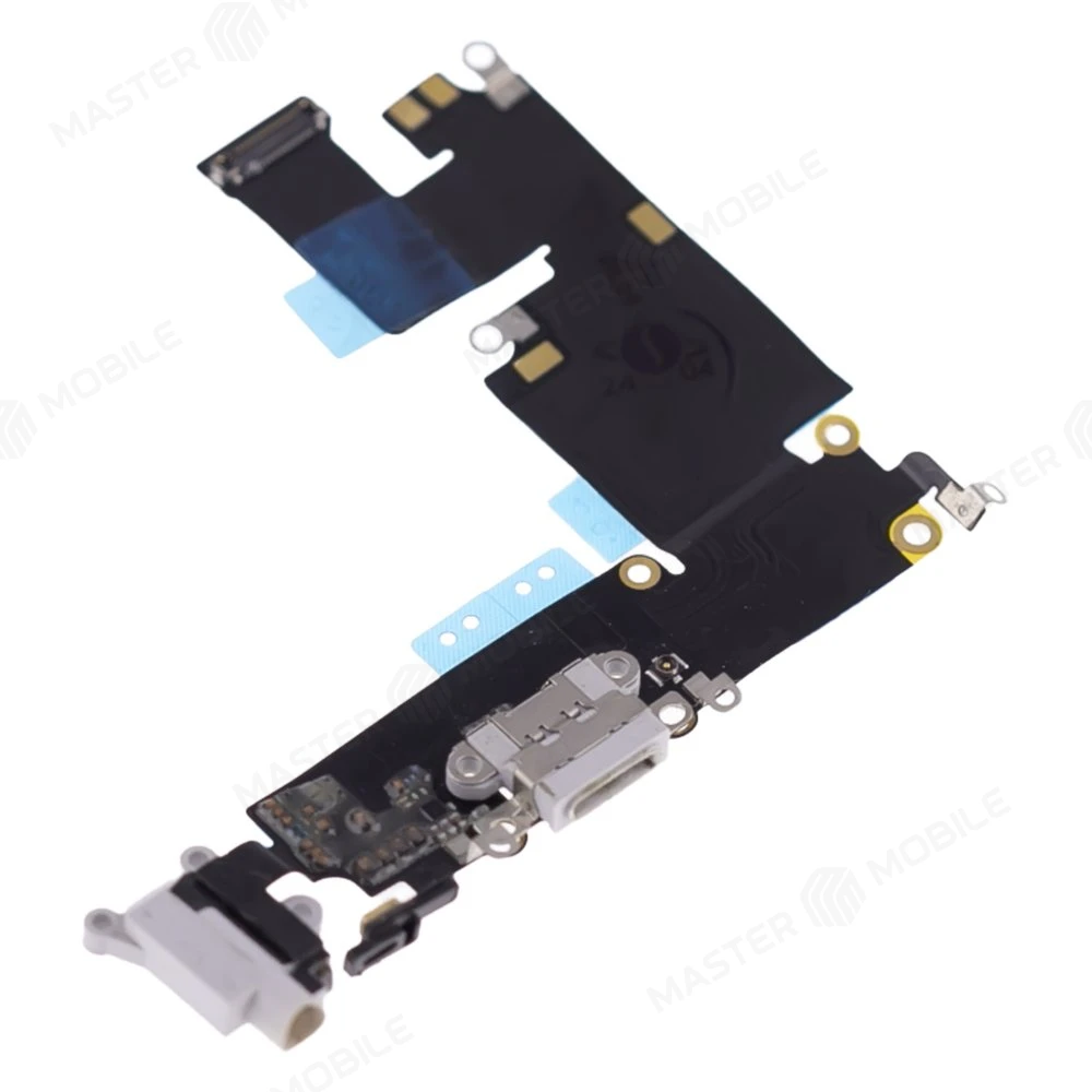 Шлейф для Apple iPhone 6 Plus с комп. + разъем зарядки/гарнитуры + микрофон (серый) (ORIG100) фото №3