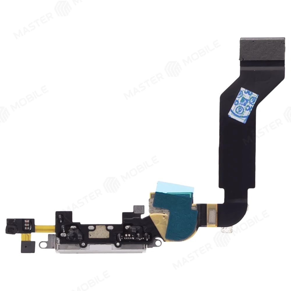 Шлейф для Apple iPhone 4s с комп. + разъем зарядки + микрофон (белый)  фото №2