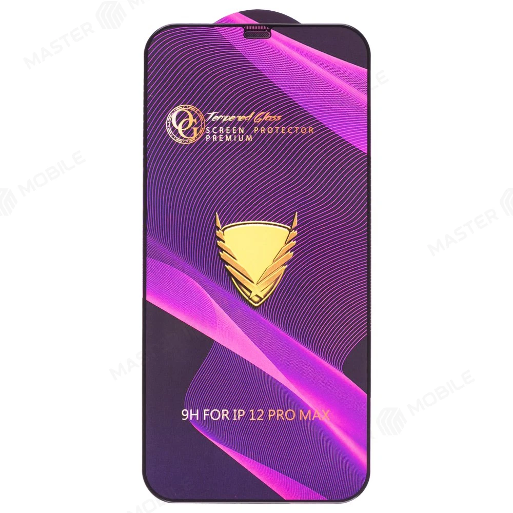 Защитное стекло OG Glass (3 в 1) для Apple iPhone 12 Pro Max (черный) фото №1