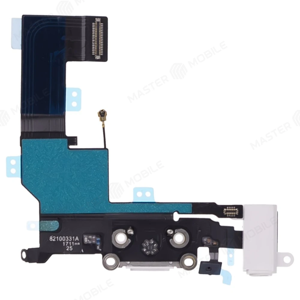 Шлейф для Apple iPhone SE с комп. + разъем зарядки/гарнитуры + микрофон (белый) фото №2