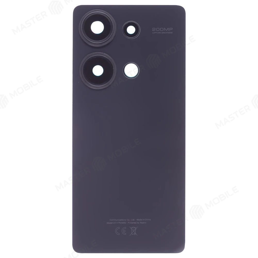 Задняя крышка для Xiaomi Redmi Note 13 Pro 4G (23117RA68G) (черный) (в сборе со стеклом камеры) фото №1