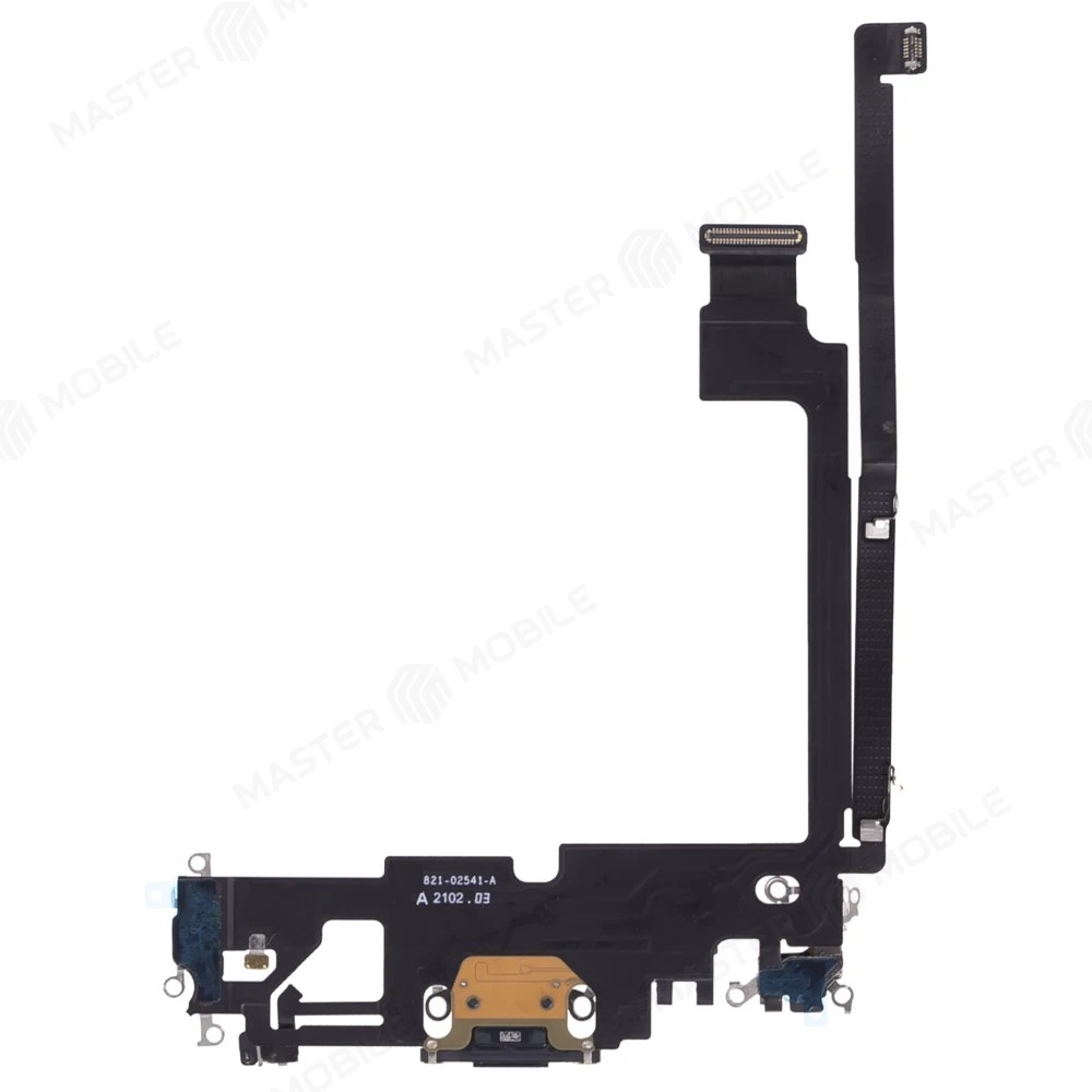 Шлейф для Apple iPhone 12 Pro Max с комп. + разъем зарядки + микрофон (синий) (ORIG100) фото №2