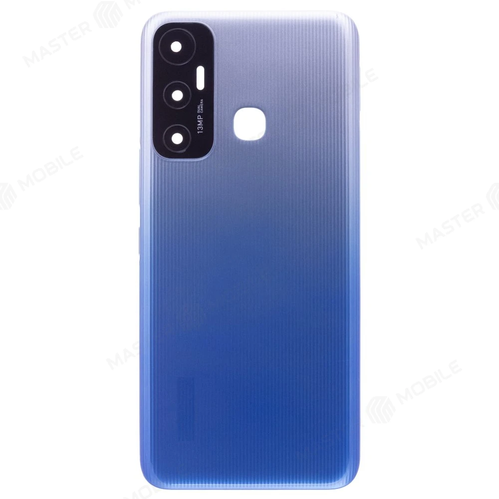 Задняя крышка для Infinix Hot 11 (X662) (Helio G70) (голубой) (в сборе со стеклом камеры) фото №1