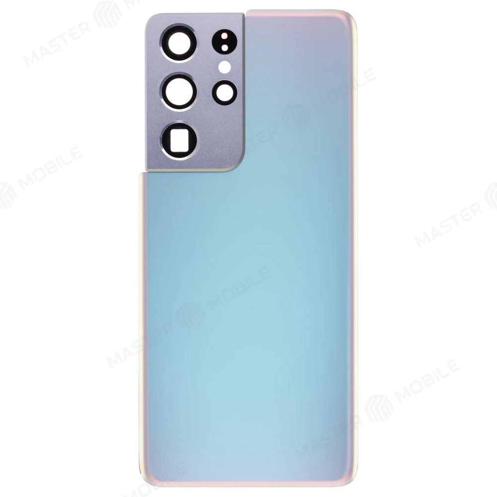 Задняя крышка для Samsung G998 Galaxy S21 Ultra (серебристый) (в сборе со стеклом камеры) фото №1