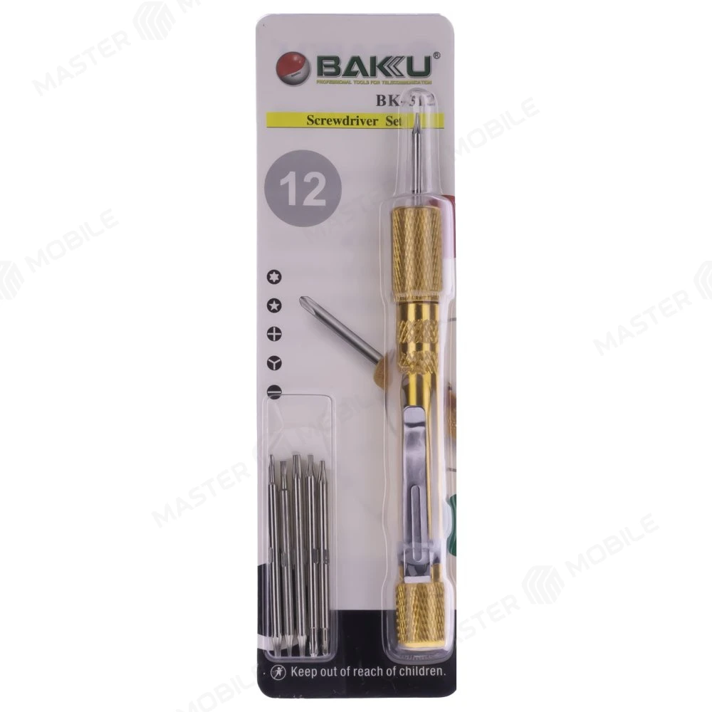 Отвертка + насадка BAKU BK312 12 в 1 (желтый / синий) фото №4