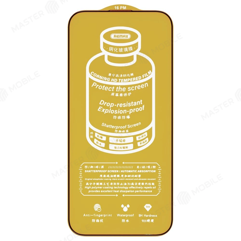 Защитное стекло Remax Corning Glass GL-83 для Apple iPhone 16 Pro Max (усиленное) (черный) фото №3