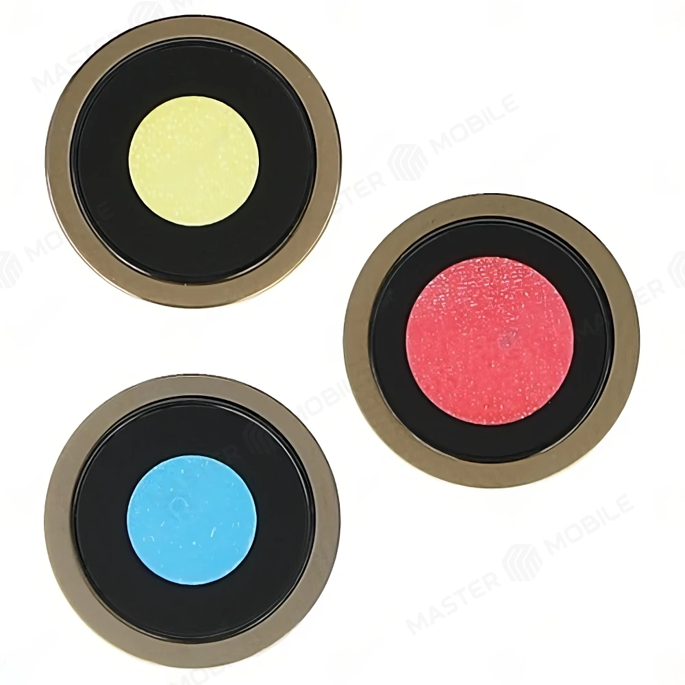 Стекло задней камеры для Apple iPhone 12 Pro (комплект 3 шт.) (в рамке) (золотистый)  