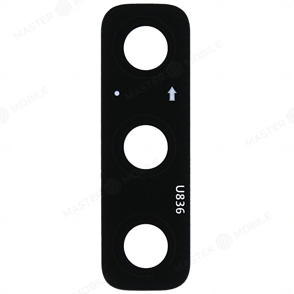 Стекло задней камеры для Samsung A750 Galaxy A7 (2018) (без рамки) (черный) фото №2