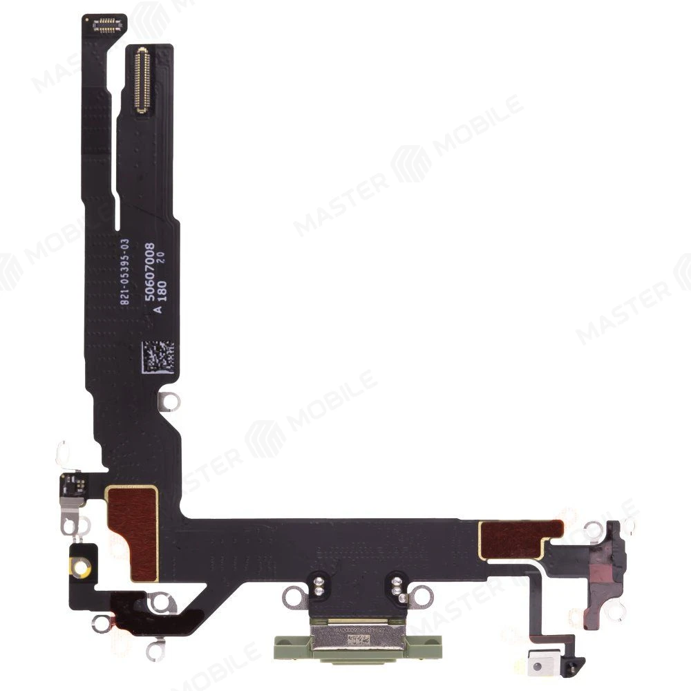Шлейф для Apple iPhone 17 (SIM + eSIM) / iPhone 17 (eSIM) с комп. + разъем зарядки + микрофон (зеленый) (ORIG100) фото №2