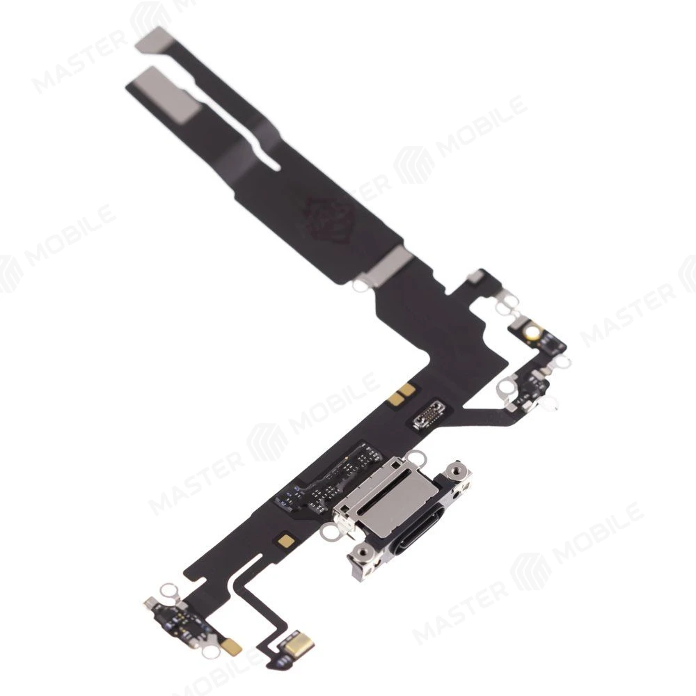 Шлейф для Apple iPhone 17 (SIM + eSIM) / iPhone 17 (eSIM) с комп. + разъем зарядки + микрофон (черный) (ORIG100)  фото №3