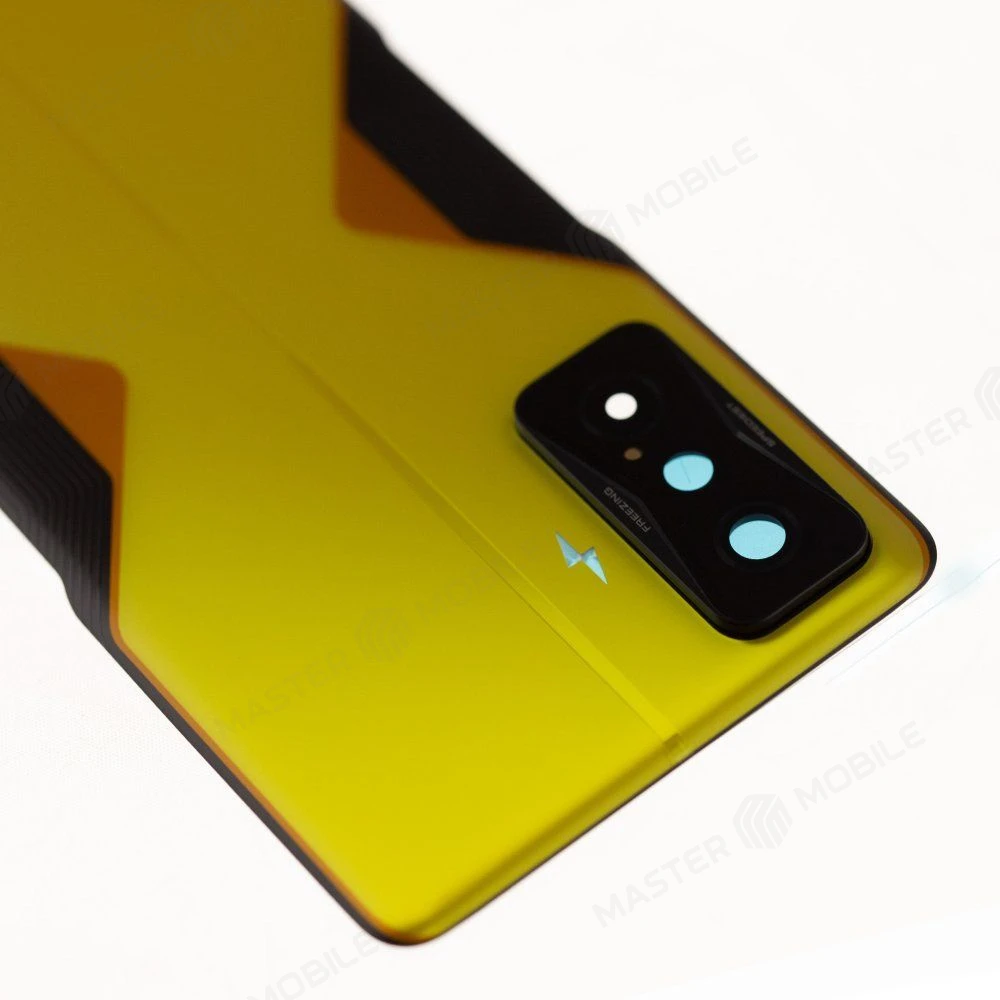 Задняя крышка для Xiaomi Poco F4 GT (21121210G) (желтый) (в сборе со стеклом камеры) (ORIG100)  фото №3