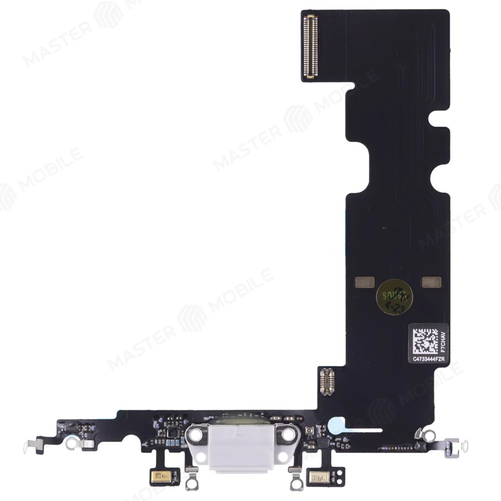 Шлейф для Apple iPhone 8 Plus с комп. + разъем зарядки + микрофон (белый)  фото №1