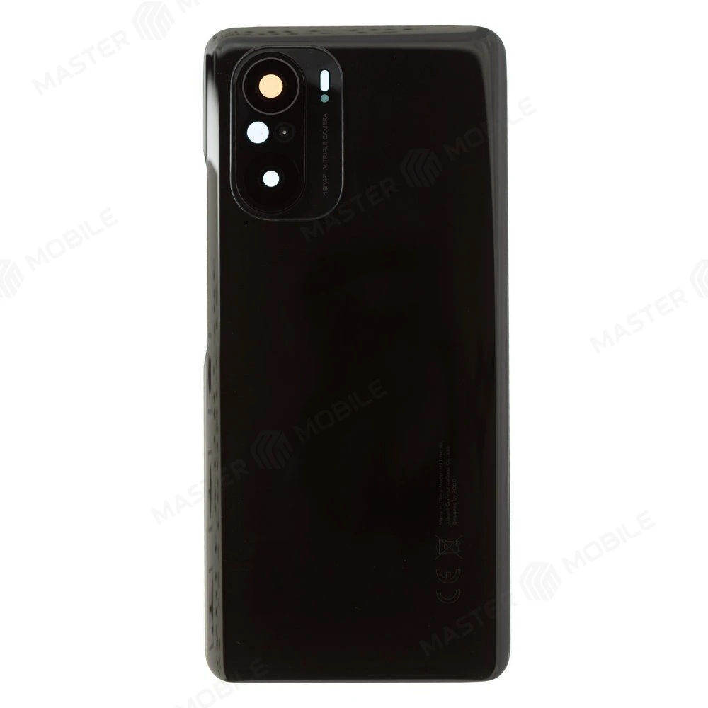 Задняя крышка для Xiaomi Poco F3 (M2012K11AG) (черный) (в сборе со стеклом камеры) (ORIG100)  фото №1