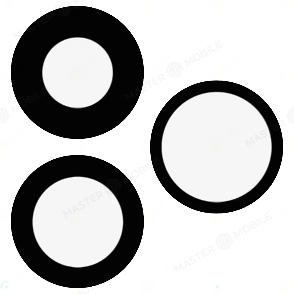 Стекло задней камеры для Apple iPhone 13 Pro / iPhone 13 Pro Max (комплект 3 шт.) (без рамки) (черный) (ORIG100) 