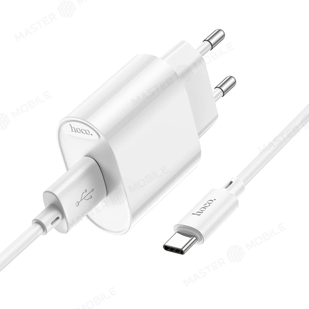 Сетевое зарядное устройство Hoco C109A USB 20W + кабель USB - TypeC (белый) фото №2