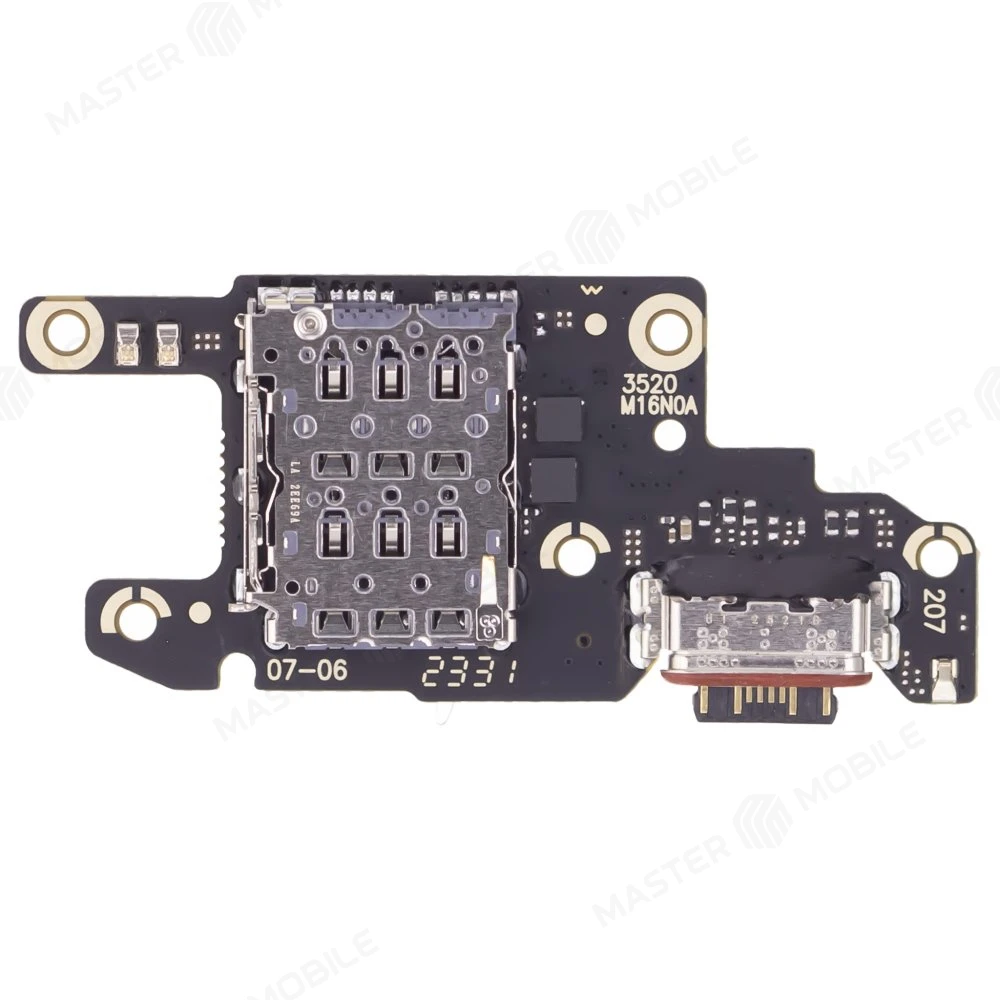 Нижняя плата для Xiaomi Poco X6 (23122PCD1G) / Redmi Note 13 Pro 5G (2312DRA50C) с комп. + разъем зарядки + микрофон фото №2