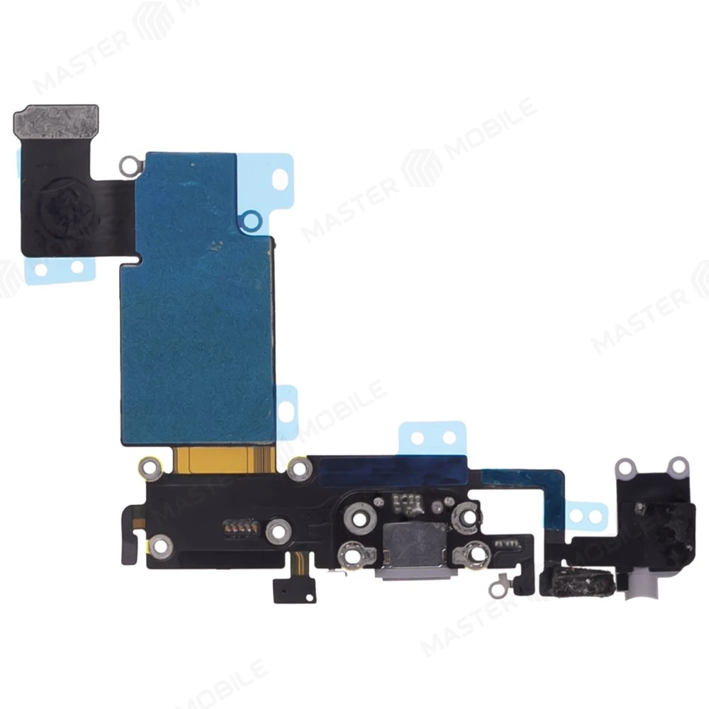 Шлейф для Apple iPhone 6s Plus с комп. + разъем зарядки/гарнитуры + микрофон (серый) (ORIG100) фото №2