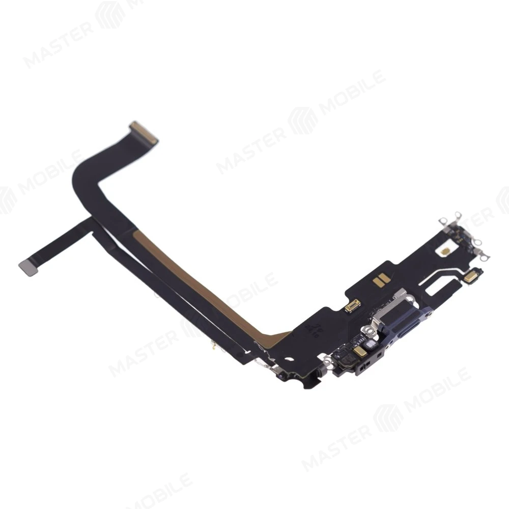 Шлейф для Apple iPhone 13 Pro Max с комп. + разъем зарядки + микрофон (синий) (ORIG100) фото №3