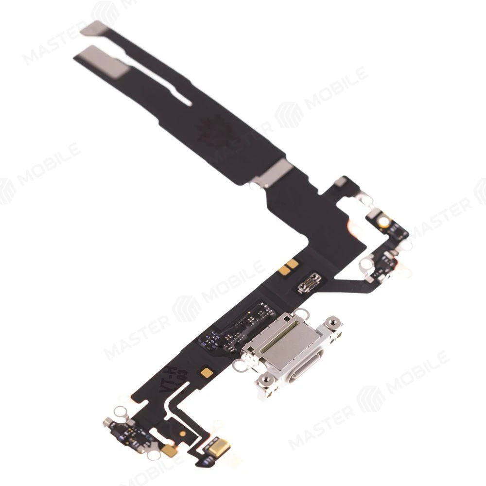 Шлейф для Apple iPhone 17 (SIM + eSIM) / iPhone 17 (eSIM) с комп. + разъем зарядки + микрофон (белый) (ORIG100) фото №3