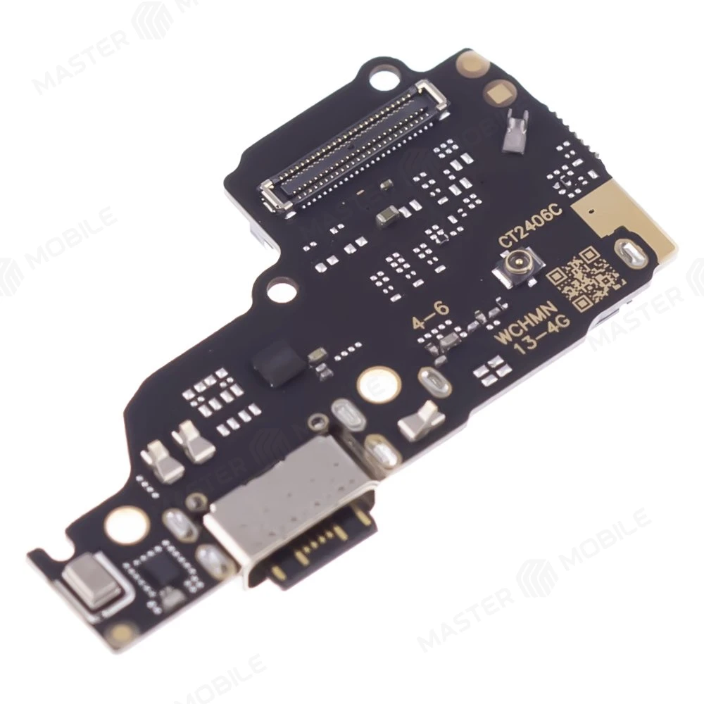 Нижняя плата для Xiaomi Redmi Note 13 4G (23124RA7EO) с комп. + разъем зарядки + микрофон фото №3