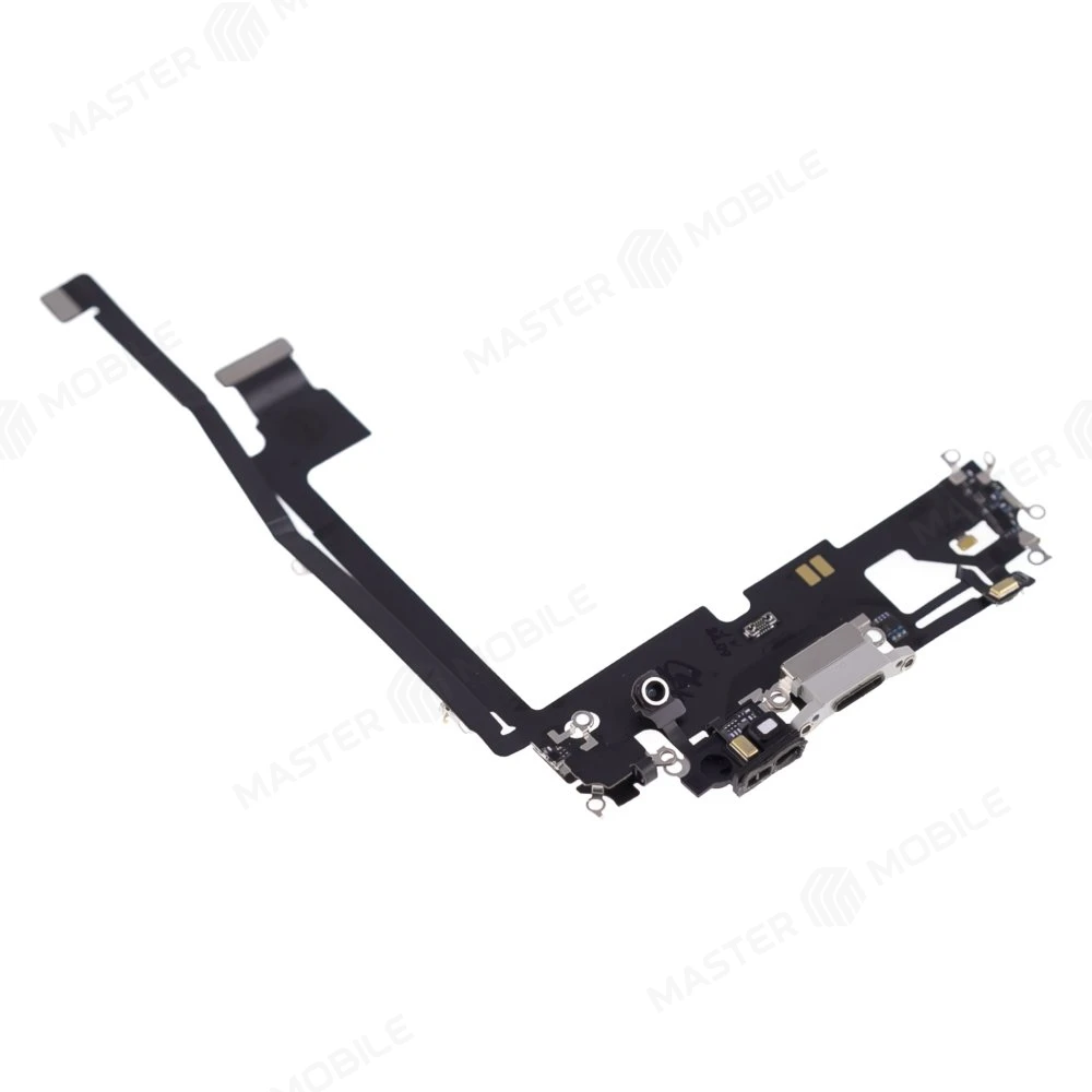 Шлейф для Apple iPhone 12 Pro Max с комп. + разъем зарядки + микрофон (белый) (ORIG100) фото №3