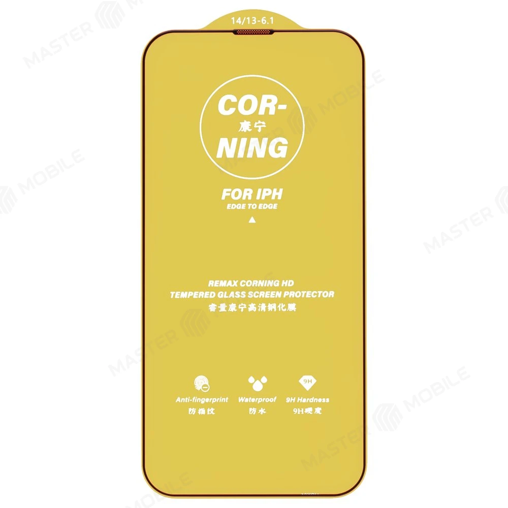 Защитное стекло Remax Corning Glass GL-83 для Apple iPhone 13 / iPhone 13 Pro / iPhone 14 (усиленное) (черный) фото №3