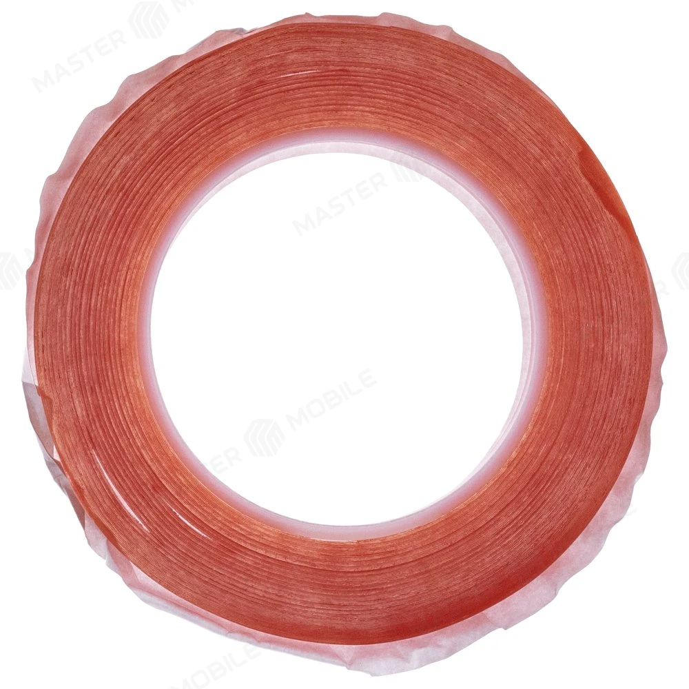 Скотч 3M двусторонний 50 м х 8 мм, красный фото №1