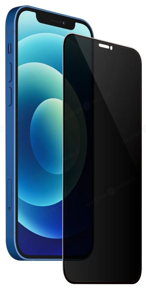 Защитное стекло 3D для Apple iPhone 12 mini (антишпион) (черный) 