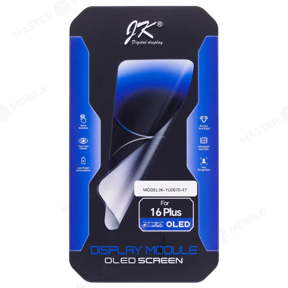 Дисплей для Apple iPhone 16 Plus + тачскрин (черный) (JK) (Hard Oled) (площадка под IC) фото №5