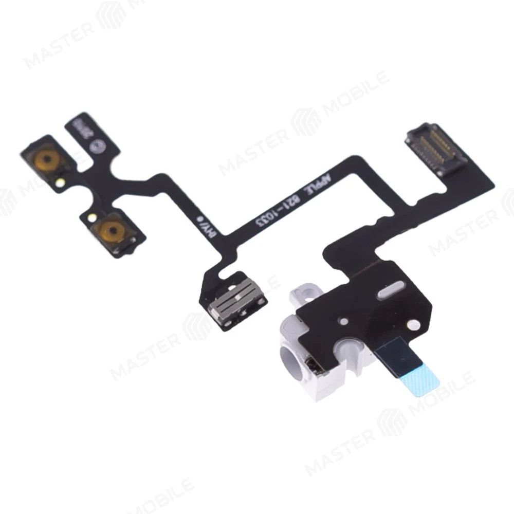 Шлейф для Apple iPhone 4 с комп. (на кнопки громкости) + разъем гарнитуры (белый)  фото №3