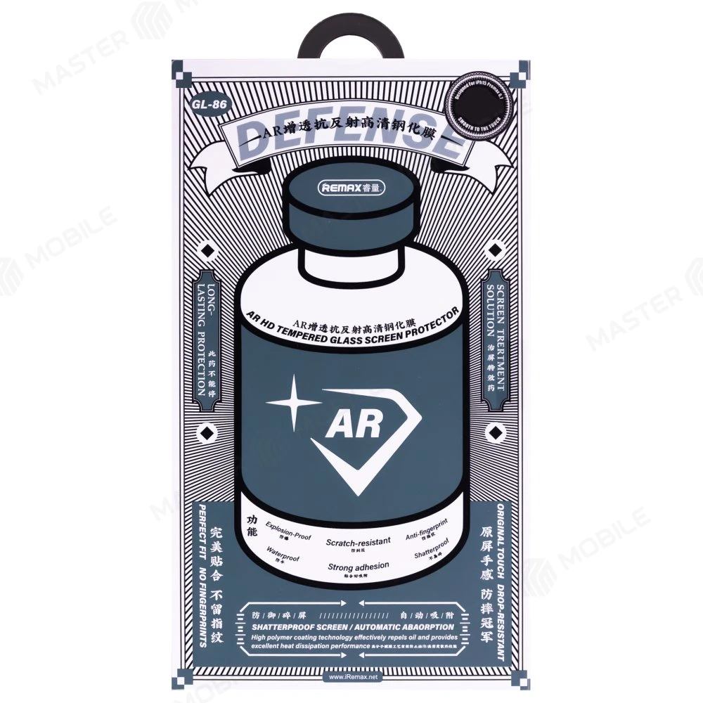 Защитное стекло Remax Corning Glass GL-86 для Apple iPhone 14 Pro (антибликовое) (черный) фото №1