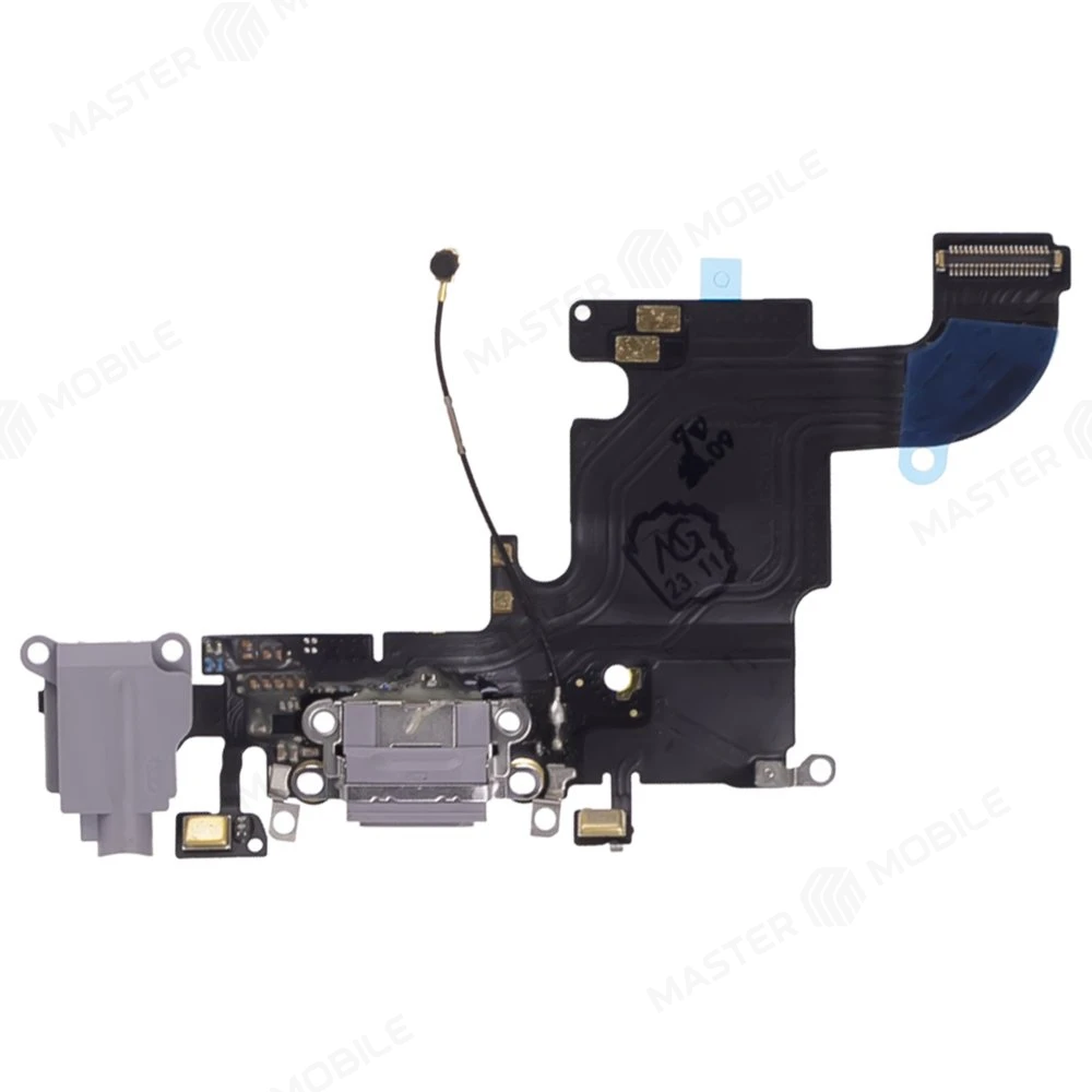 Шлейф для Apple iPhone 6s с комп. + разъем зарядки/гарнитуры + микрофон (серый) (ORIG100) фото №1