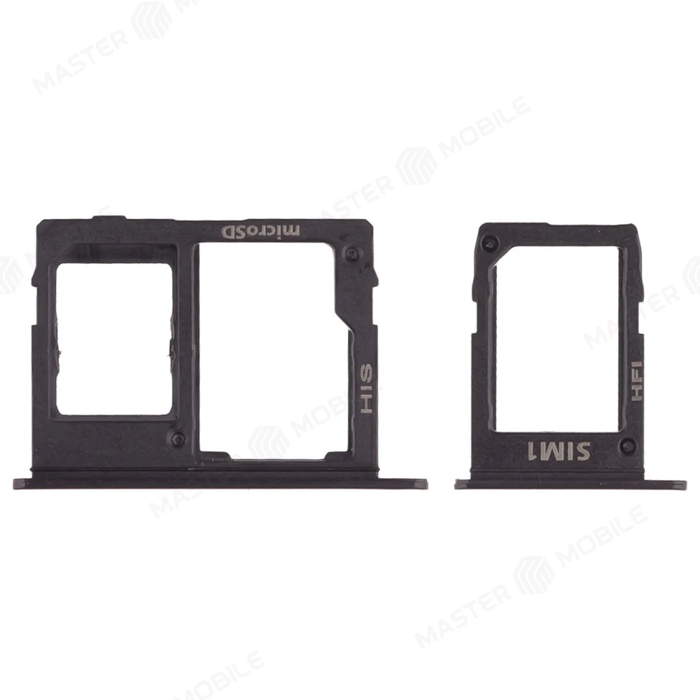 Держатель сим-карты для Samsung J600 Galaxy J6 (2018) / J810 Galaxy J8 (2018) (черный) фото №1