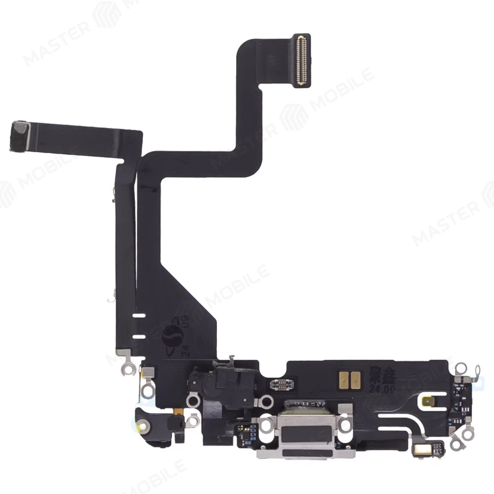 Шлейф для Apple iPhone 14 Pro с комп. + разъем зарядки + микрофон (белый) (ORIG100) фото №1