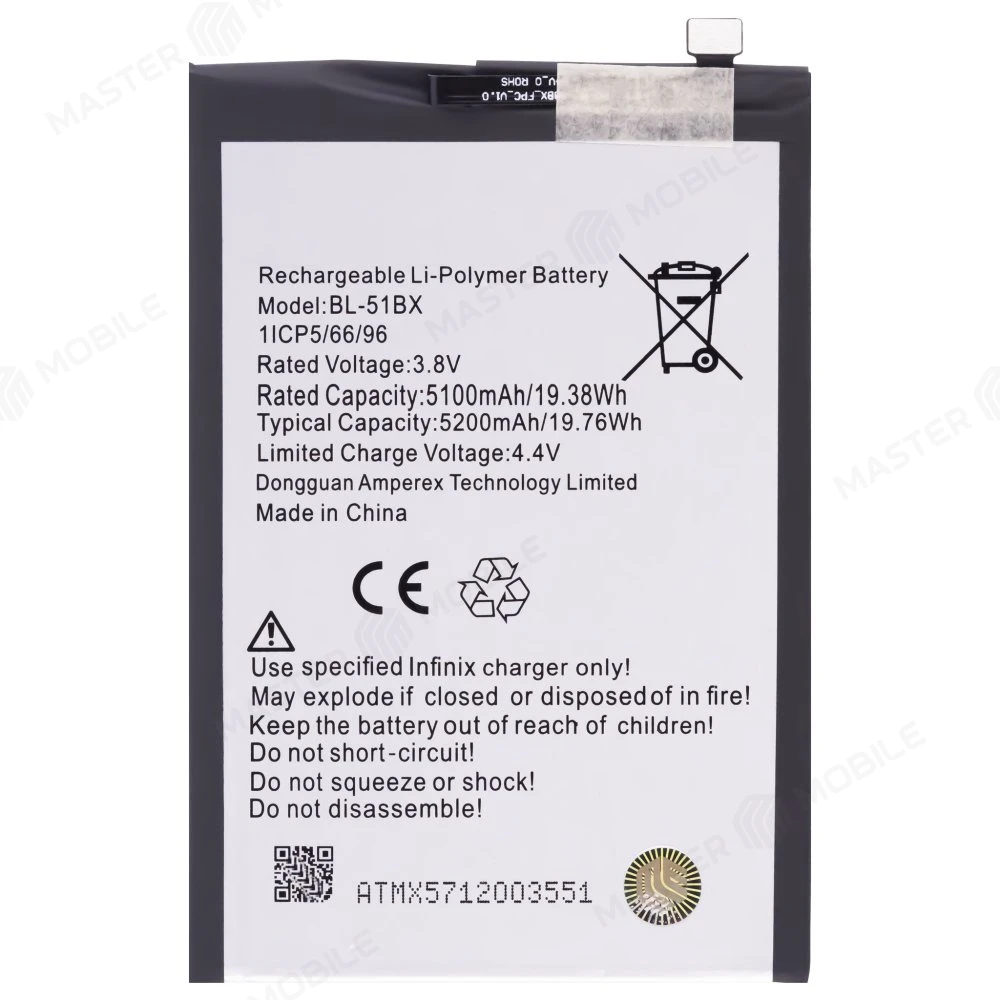 Аккумулятор для Infinix Hot 11 (X662) (Helio G70) / Note 8 (X692) / Hot 10 (X682B) (BL-51BX)  фото №1