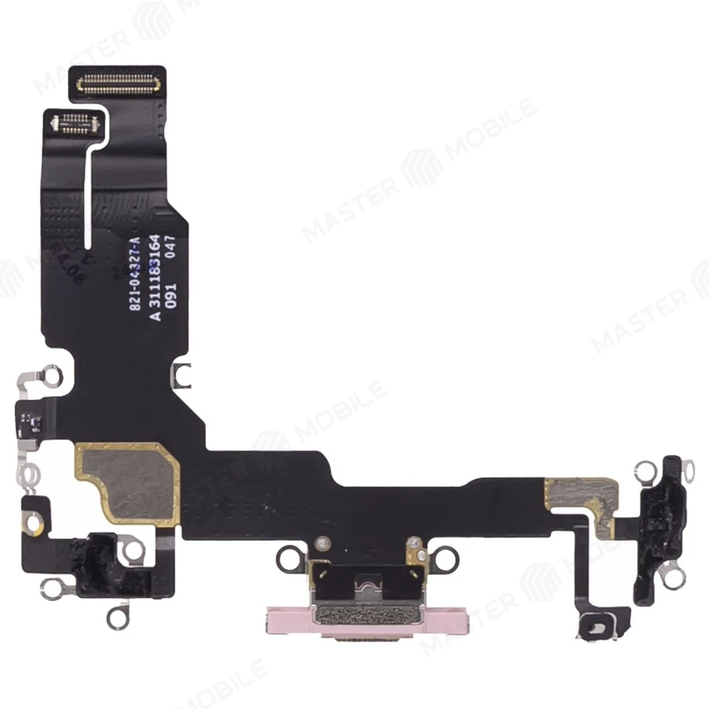 Шлейф для Apple iPhone 15 с комп. + разъем зарядки + микрофон (розовый) (ORIG100) фото №2