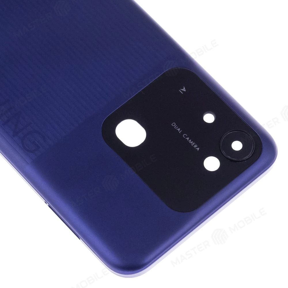 Задняя крышка для Tecno Spark GO 2022 (KG5) (синий) (в сборе со стеклом камеры) фото №3