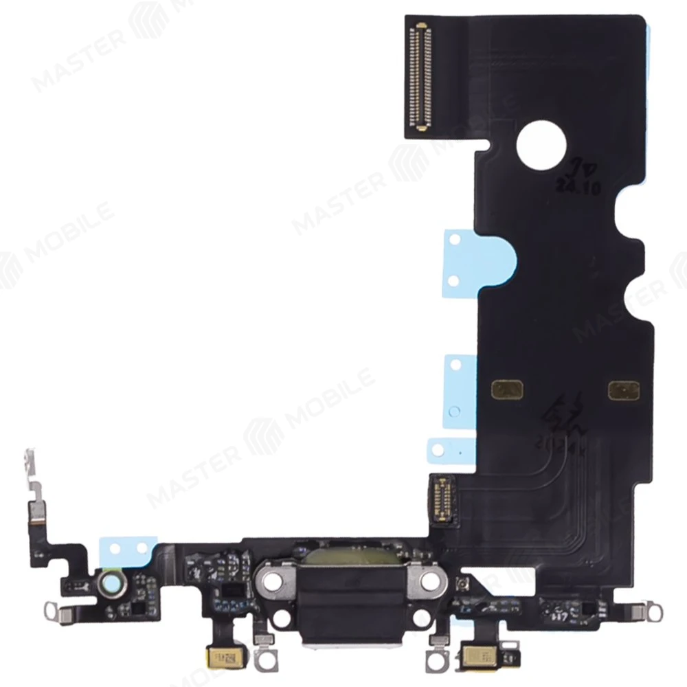 Шлейф для Apple iPhone 8 с комп. + разъем зарядки + микрофон (черный) (ORIG100) фото №1