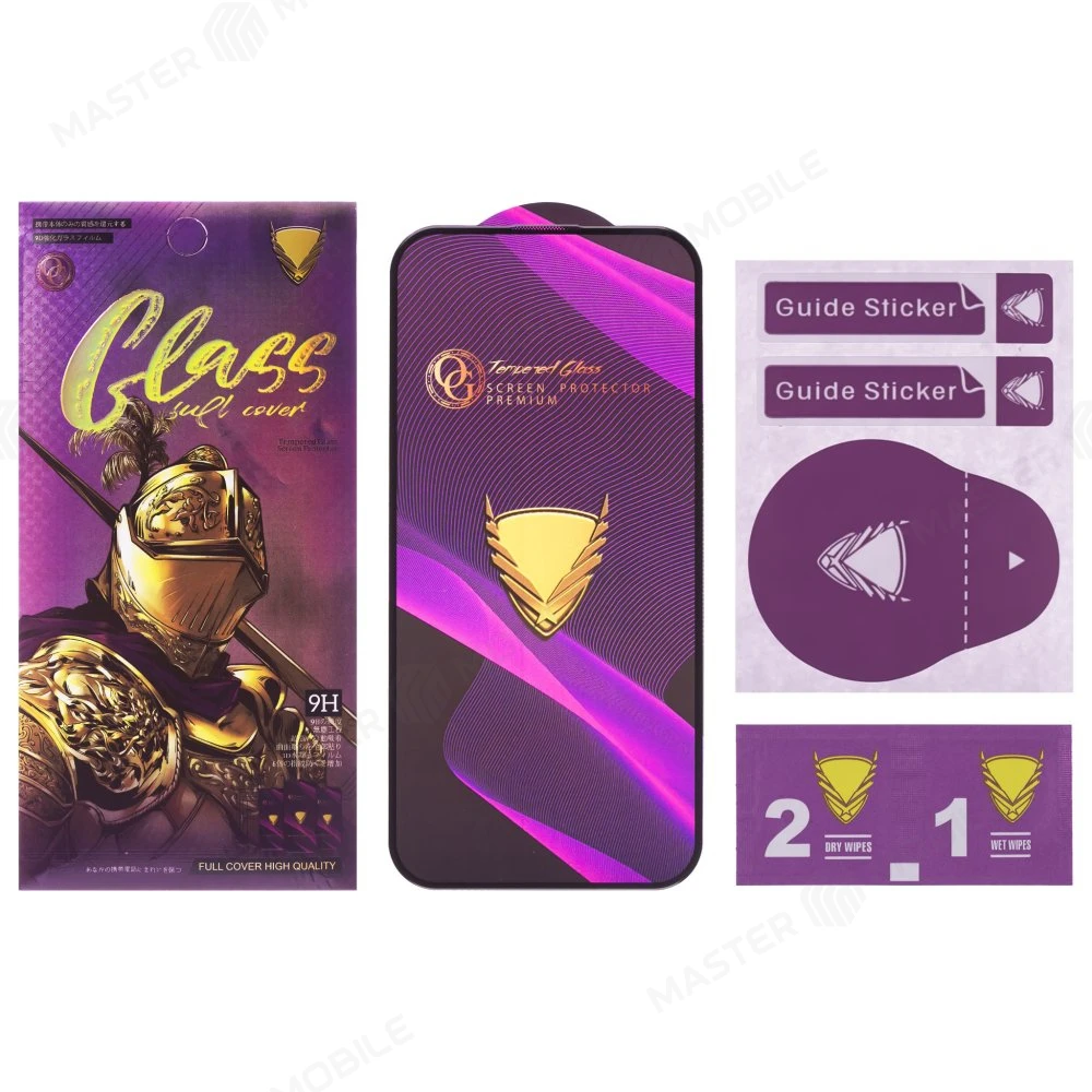 Защитное стекло OG Glass (3 в 1) для Apple iPhone 12 / iPhone 12 Pro (черный) фото №2