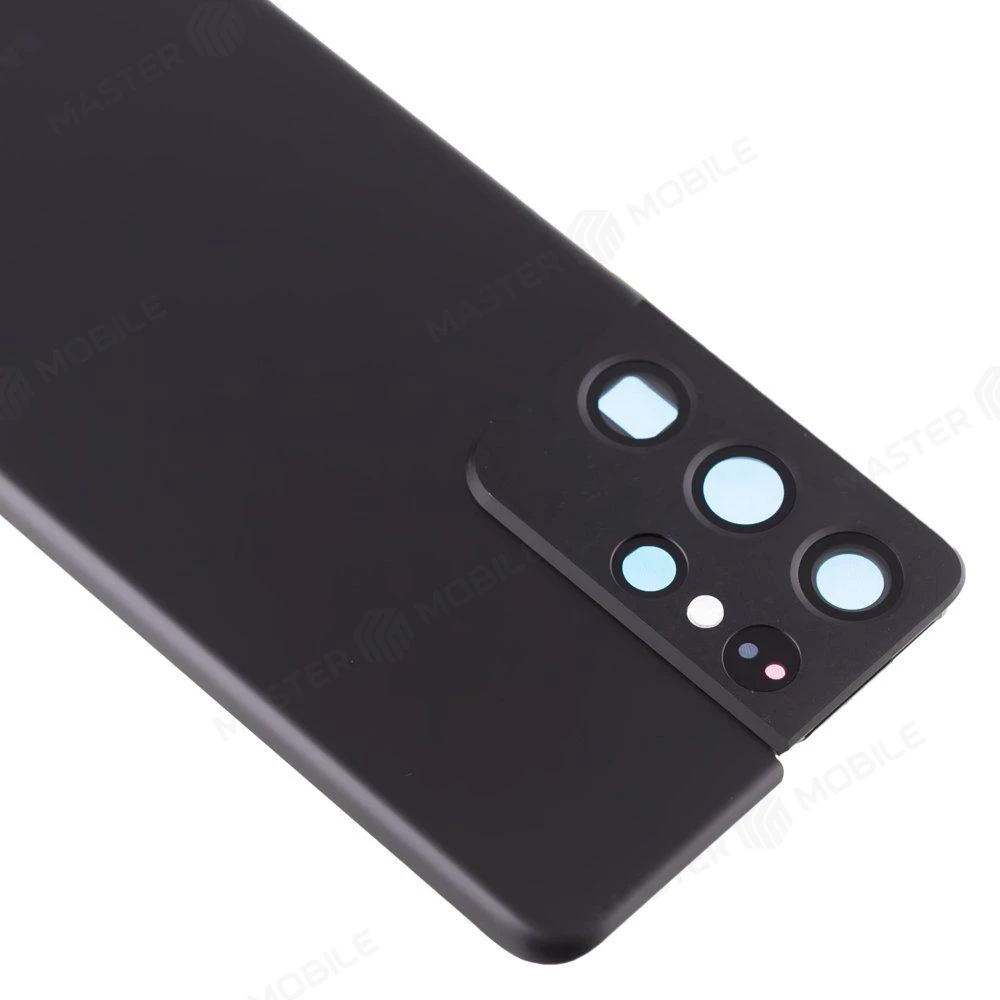Задняя крышка для Samsung G998 Galaxy S21 Ultra (черный) (в сборе со стеклом камеры) (ORIG100) фото №3