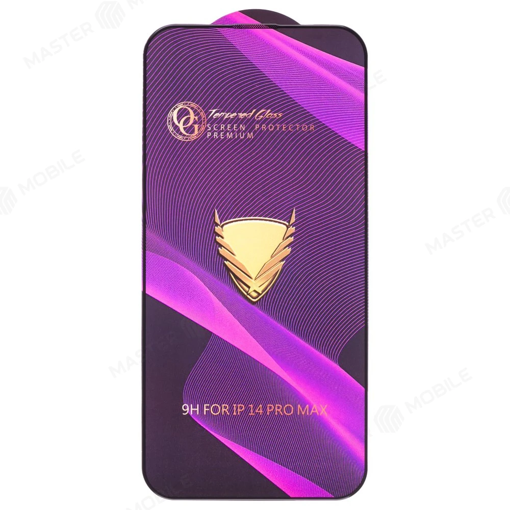 Защитное стекло OG Glass (3 в 1) для Apple iPhone 14 Pro Max (черный) фото №1