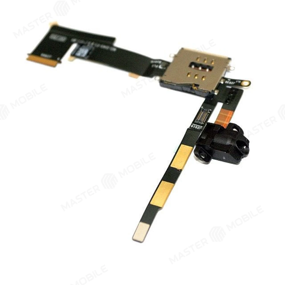 Шлейф для Apple iPad 2 (A1395/A1396/A1397) с комп. + разъем гарнитуры + разъем SIM (белый)  