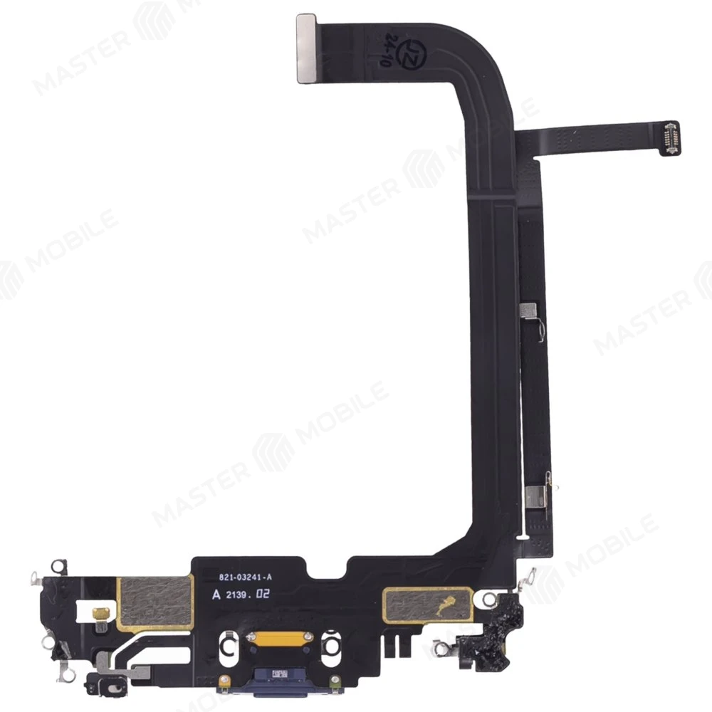 Шлейф для Apple iPhone 13 Pro Max с комп. + разъем зарядки + микрофон (синий) (ORIG100) фото №2