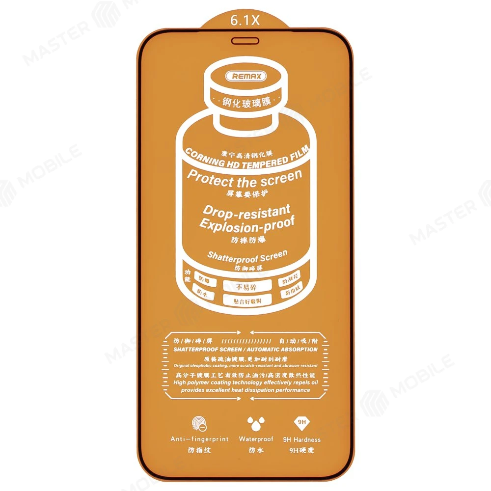 Защитное стекло Remax Corning Glass GL-83 для Apple iPhone 12 / iPhone 12 Pro (усиленное) (черный) фото №3