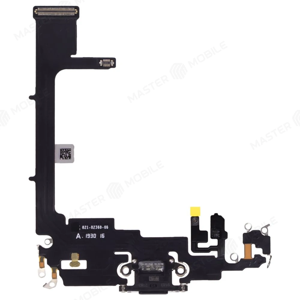 Шлейф для Apple iPhone 11 Pro с комп. + разъем зарядки + микрофон (черный)  фото №2