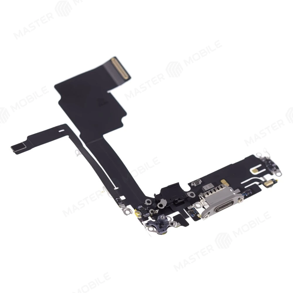 Шлейф для Apple iPhone 15 Pro с комп. + разъем зарядки + микрофон (титановый) (ORIG100) фото №3