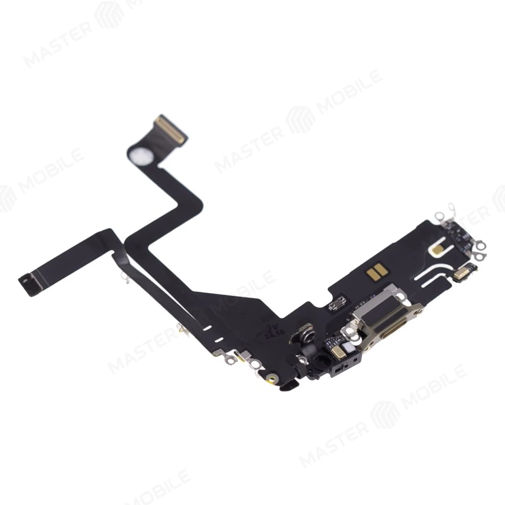 Шлейф для Apple iPhone 14 Pro с комп. + разъем зарядки + микрофон (золотистый) (ORIG100) фото №3